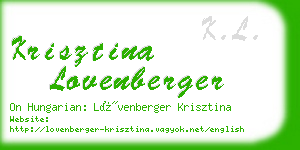 krisztina lovenberger business card